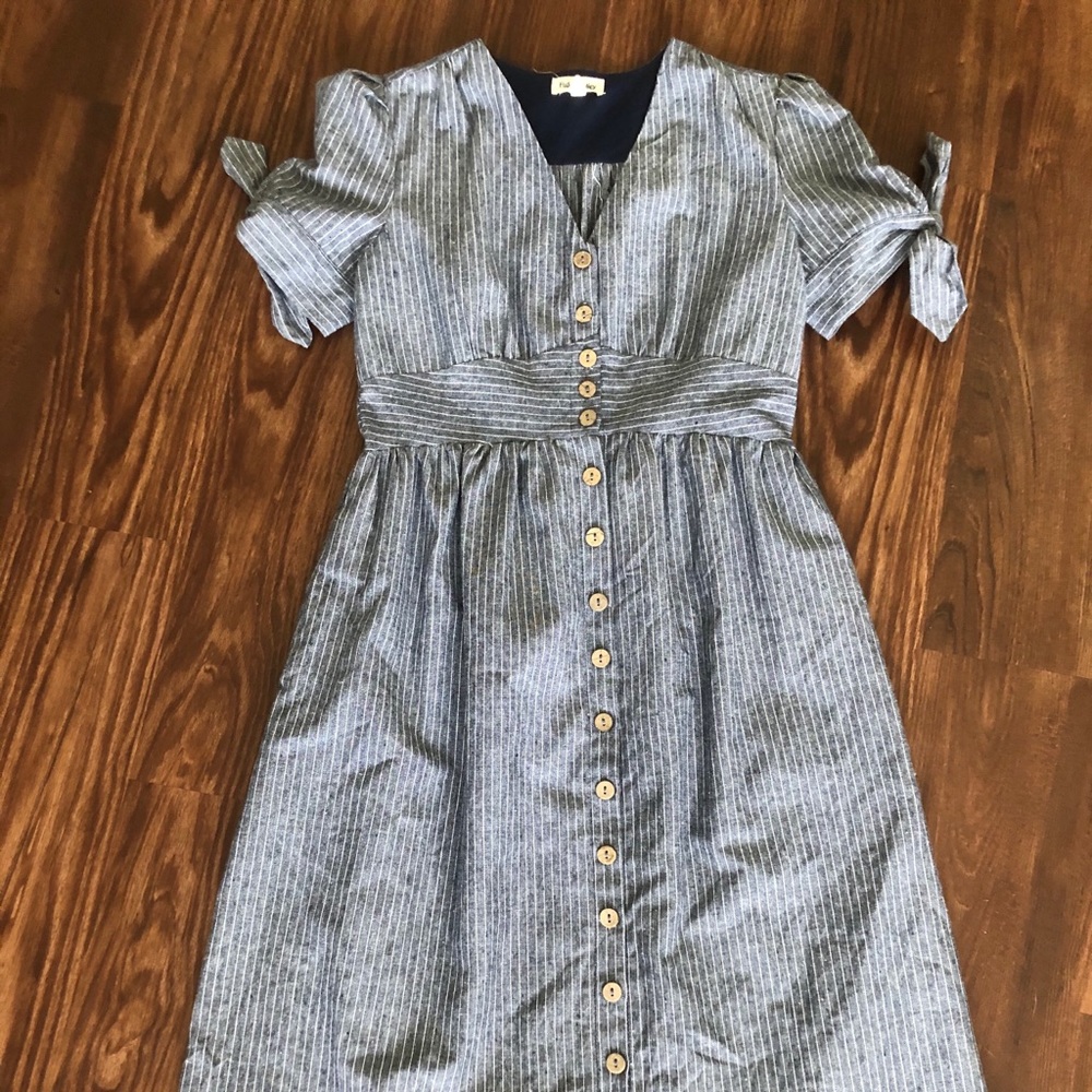 Button down stripe dress